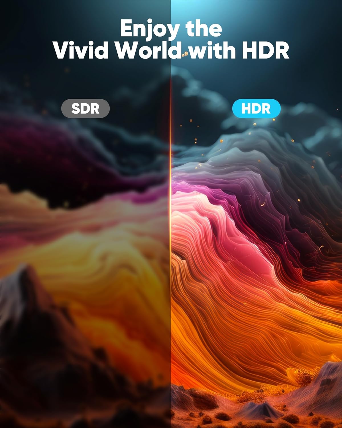 4K 2.0 35FT/10m 4K 18Gbps 3D, 2.2, PS-5/4/3/4K Highwings Long HDMI Cable - HDR Braided HDMI Cord, High Speed