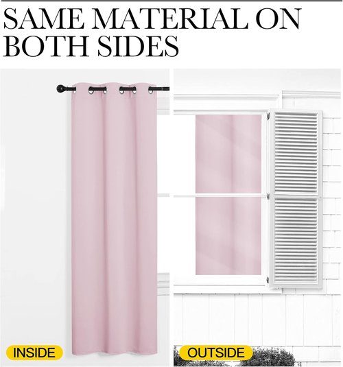 NICETOWN Blackout Curtains - Thermal Insulated Grommet Panels for Girls Room | Lavender Pink, 34 x 84 Inches