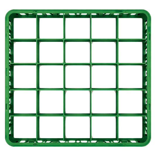 Carlisle FoodService Products OptiClean 25 Compartment Divided Glass Rack Extender for Commercial Dishwashers – Height Extender for Stemware, 3.54" x 3.54" Compartments, Green, (Pack of 6)