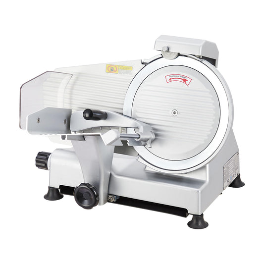 10" Commercial Meat Slicer 550W Dual Motors, Adjustable Thickness 0-14mm, with Safety Blade Cover & Sharpener - for Deli, Restaurant, Home Kitchen Slicing Beef, Ham, Vegetables