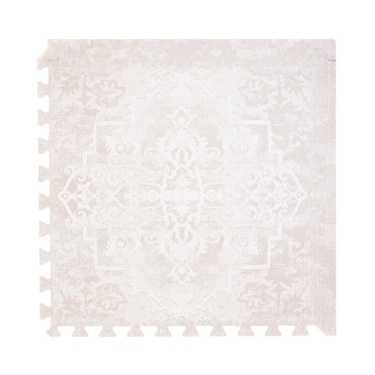 Toddlekind Playmat - Premium Foam Playmat 4 x 6 feet 6 Tile Extra Thick Foam Floor Puzzle Mat for Babies/Toddlers Stylish Non-Toxic Odorless. Perfect for Tummy Time Crawling and Play. 0m+ (off white)