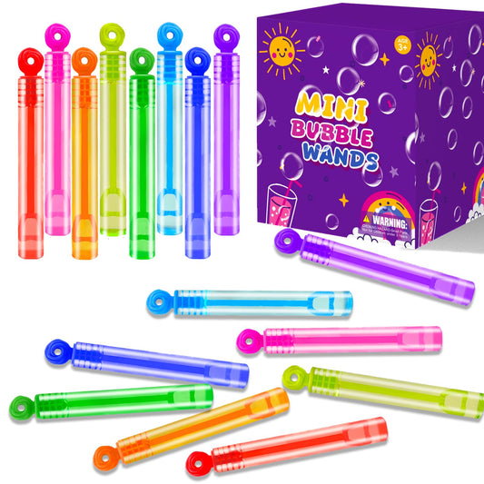 Bulk Neon Mini Bubbles Party Favors for Kids 100 Pack, Small Non Candy Treat Goodie Bag Stuffer Toys Gifts Bulk for Toddler, End of Year School Classroom Carnival Prize for Fourth of July Parade Throw