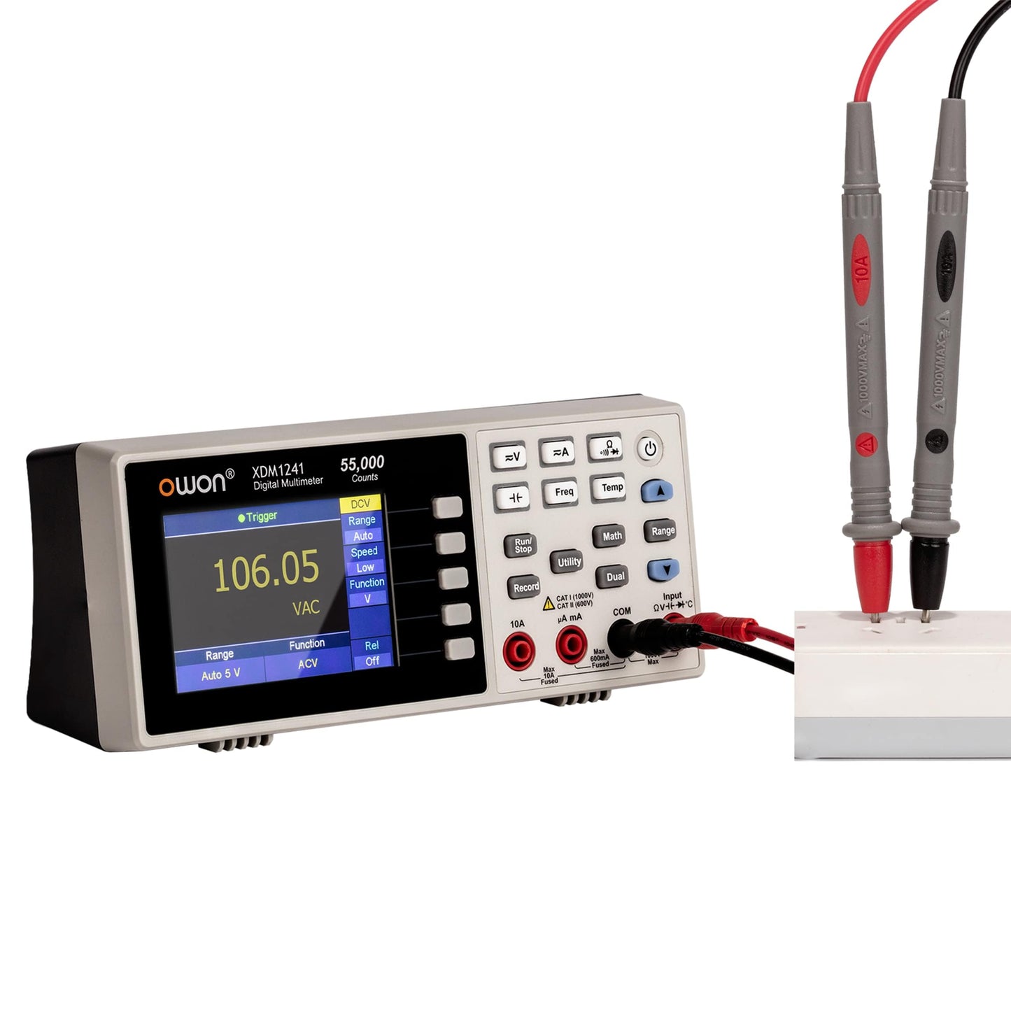XDM1241 Digital Multimeter Tester 10A AC/DC Current and 1000V DC Voltage Tester, Resistance, Frequency, Capacitance, Diode, Continuity, 3.5 inch LCD Bench Multimeter
