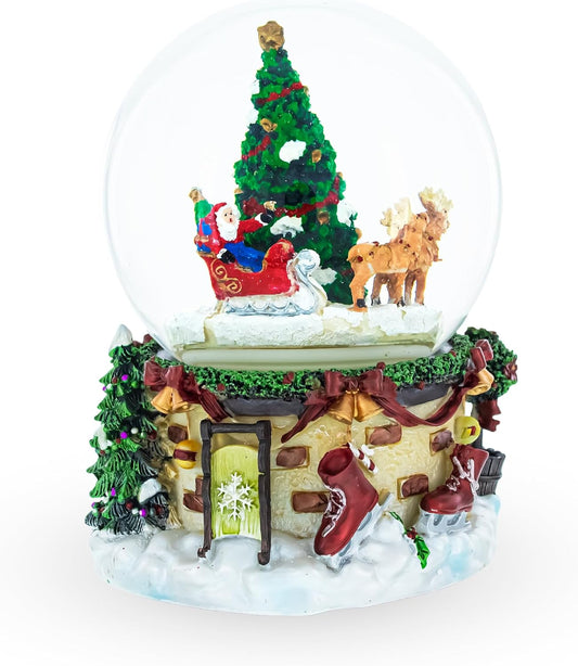 Rotating Santa's Tree Serenade | Musical Water Globe with Enchanting Holiday Scene