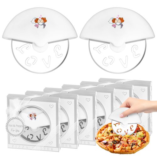 30Pcs Pizza Cutter Wedding Party Favors for Guests, Mini Stainless Steel Pizza Cutter with Silver Gift Box for Bridal Decoration Baby Shower Return Souvenirs Guest Prizes