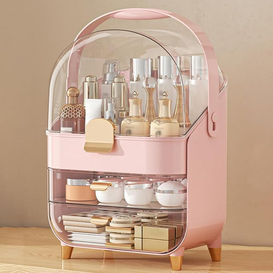 Anylady Makeup Organizer Countertop, Skincare Holder Bathroom Counter Organizer, Storage Box Cosmetic Display Cases, Teen Girl Gifts Make up Organizers for Vanity, Dresser
