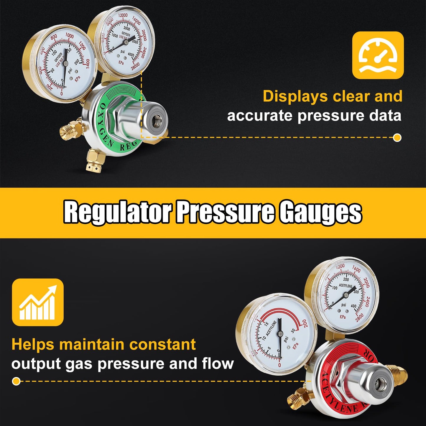 Oxygen Acetylene Torch Kit, Cutting Torch Kit, Professional Brazing Set, Gas Welding Kits, Portable Oxygen Acetylene Welder Include Nozzles, Check Valves, Regulator, Hoses, Gauges, Storage Case Blue