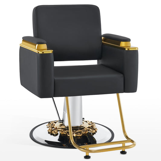 BarberPub Luxurious Salon Chair, Height Adjustable Black Salon Beauty Spa Styling Equipment, 440lbs Hydraulic Pump for Hair Stylist, Barber Shops&Beauty Salons 8633 (Black)