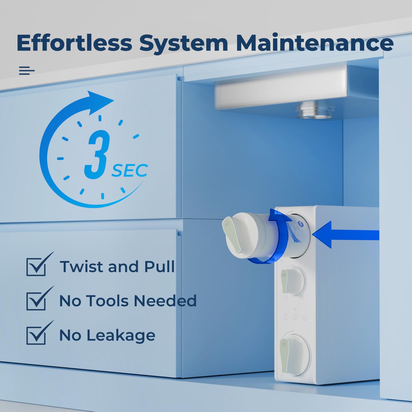 iSpring RO500-BN, NSF Certified Tankless RO Reverse Osmosis Water Filtration System, 500 GPD Fast Flow, Brushed Nickel Faucet, 2:1 Pure to Drain Ratio, White