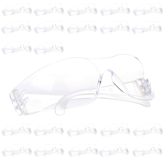 3M Safety Glasses, Virtua, Pack of 100, ANSI Z87, Unisex, Clear Hard Coat Lens, Clear Frame, Economical Eye Protection, Lightweight, Wraparound Coverage, UVA, UVB, UVC