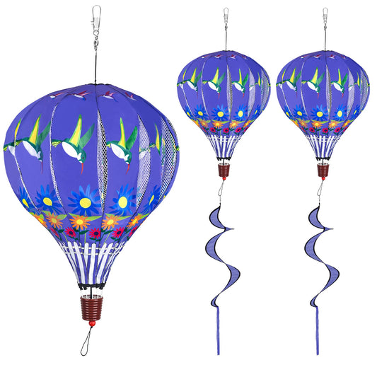 Giant Hummingbird Hot Air Balloon Garden Wind Spinners Large Pinwheels Whirligigs Windmill Toys for Kids Yard Decor Lawn Decorations Outdoor Whirlygig Windmills Wind Twister Everyday 59" L 2Pack