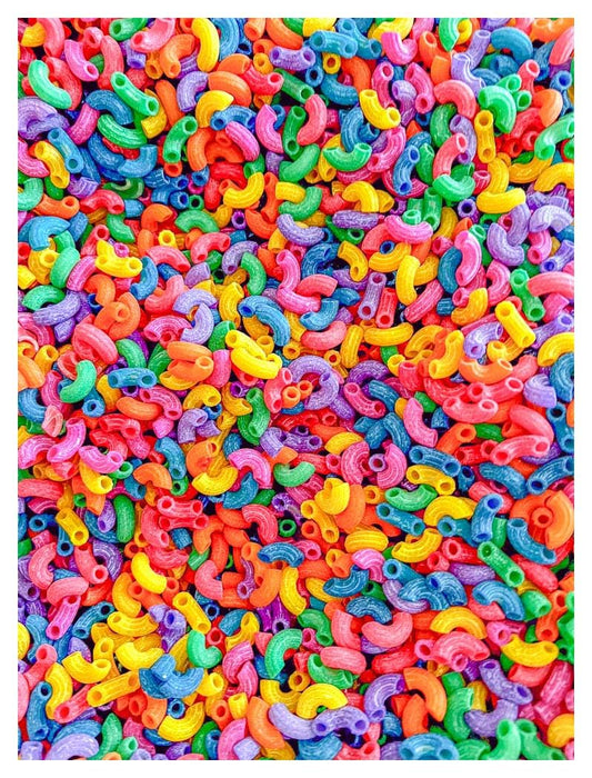 2 Cups of Rainbow Pasta Sensory Bin Filler for Sensory Table - Elbow Noodles