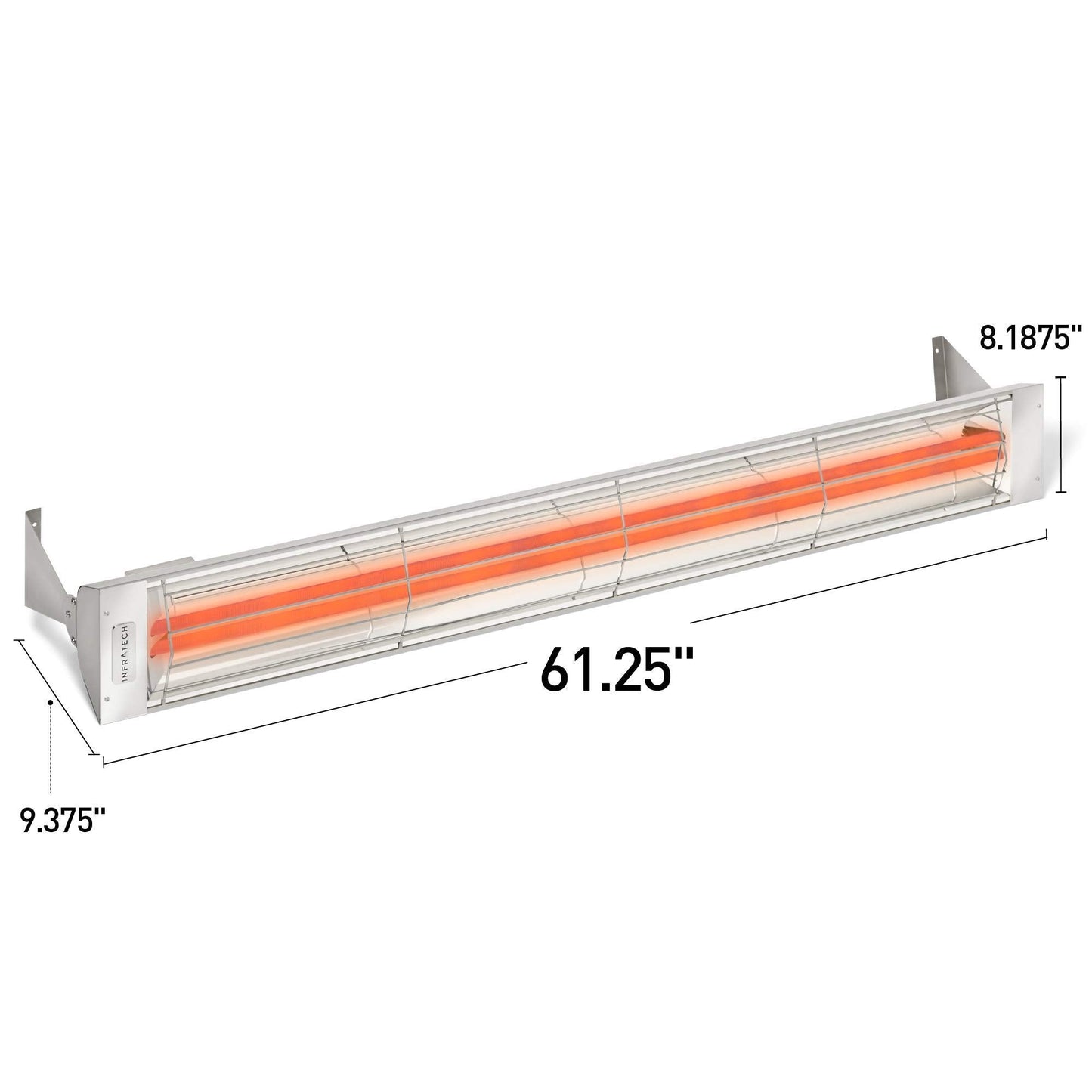 Infratech WD-6028 SS Stainless Steel 61.25” Dual Element Fixture 6000 Watt, 208 Volt, Stainless Steel