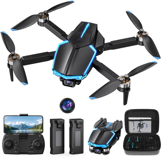 Drone with Camera for Adults, 2 Batteries 33-Min Flight, Optical Flow Positioning, One-Touch Takeoff/Landing, Altitude Hold, rc camera drone, Beginners Drone for Kids, teen boy gifts