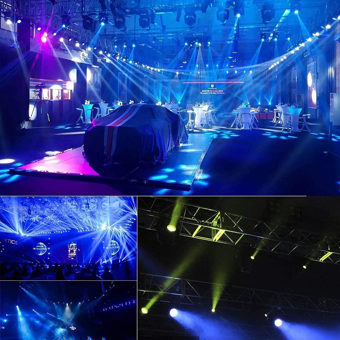 BETOPPER LED Par Lights 54 x 1.5W, RGB Stage Lights DMX DJ Lighting Sound Activated with Stand, Strobe Light & Wash Par Lighting DMX for Parties, Church, Wedding, Bars, 12