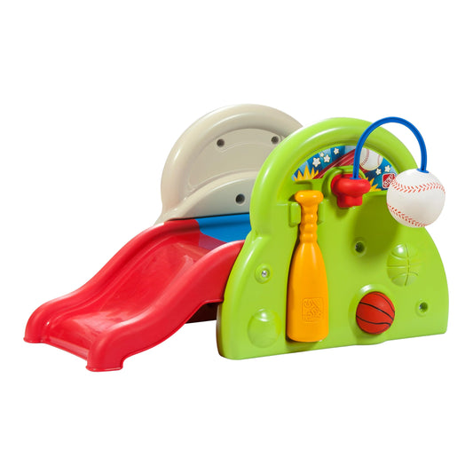 Step2 Sports-Tastic Activity Center, Toddler Sports Playset, Indoor/Outdoor Slide, Play Gym Includes Bat & Balls, Made of Durable Plastic, For Toddlers 1+ Years Old