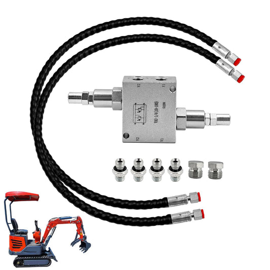 Blrack Mini Excavator Cushion Valve Kit Complete with Hydraulic Swivel Motor Buffer Valves for 1/4" Hose Systems Replace 1/4" M14x1.5