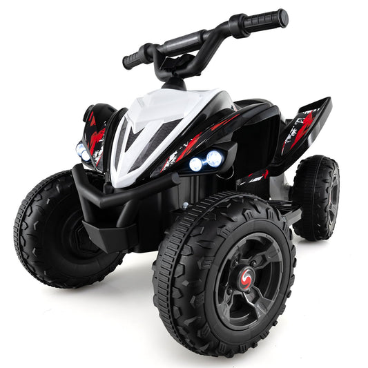 Costzon Kids ATV, 12V 4-Wheeler Quad Electric Vehicle w/ 7 mph Max Speed, 15° Climbing, LED Lights, Music, Wireless Connection, Toddler Ride On ATV Toy, Gift for Boys Girls Aged 3+ (Deep Black)