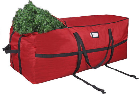 ProPik Christmas Tree Storage Bag - Heavy Duty Container for 9 Ft. Disassembled Trees | 24" H x 24" W x 60" L, Red