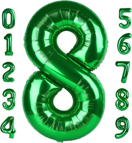 40 Inch Dark Green Number 8 Balloon | Perfect for 8th Birthday Parties, Weddings & Graduations