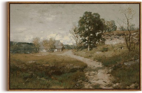 InSimSea Framed Canvas Wall Art - Vintage Countryside Landscape Decor | Large 20"x30" for Living Room