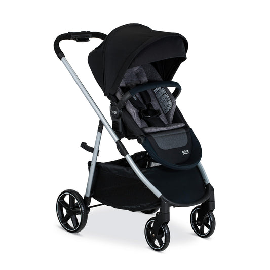 Britax Grove Modular Stroller, Lightweight Stroller with CozyFit Insert and Bumper Bar, 6 Ways to Ride, SafeWash, Pindot Onyx