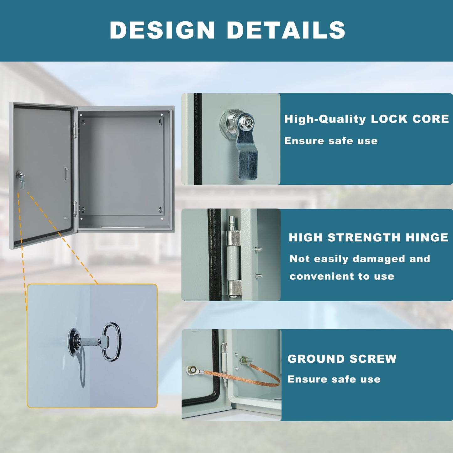 Waterproof Electrical Enclosure 24 x 24 x 8'', Outdoor Electrical Box Weatherproof, Electrical Junction Box with Reinforced Lock