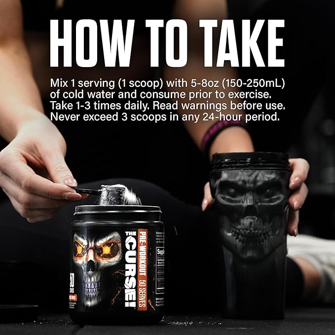 JNX SPORTS The Curse! Pre Workout Powder for Men & Women, Caffeine, Beta-Alanine, Creatine, L-Citrulline, 50 Servings, Lemon Rush Flavor ??Boost Energy, Strength & Focus