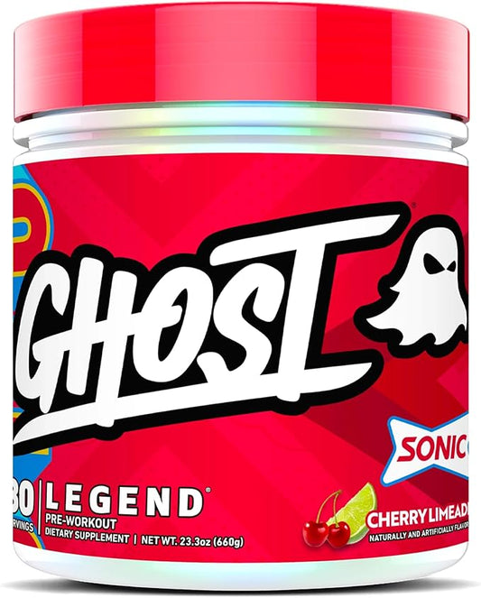 GHOST Legend Pre-Workout Powder, Sonic Cherry Limeade - 30 Servings ??Pre-Workout for Men & Women with Choline, L-Citrulline, & Beta Alanine for Energy & Focus