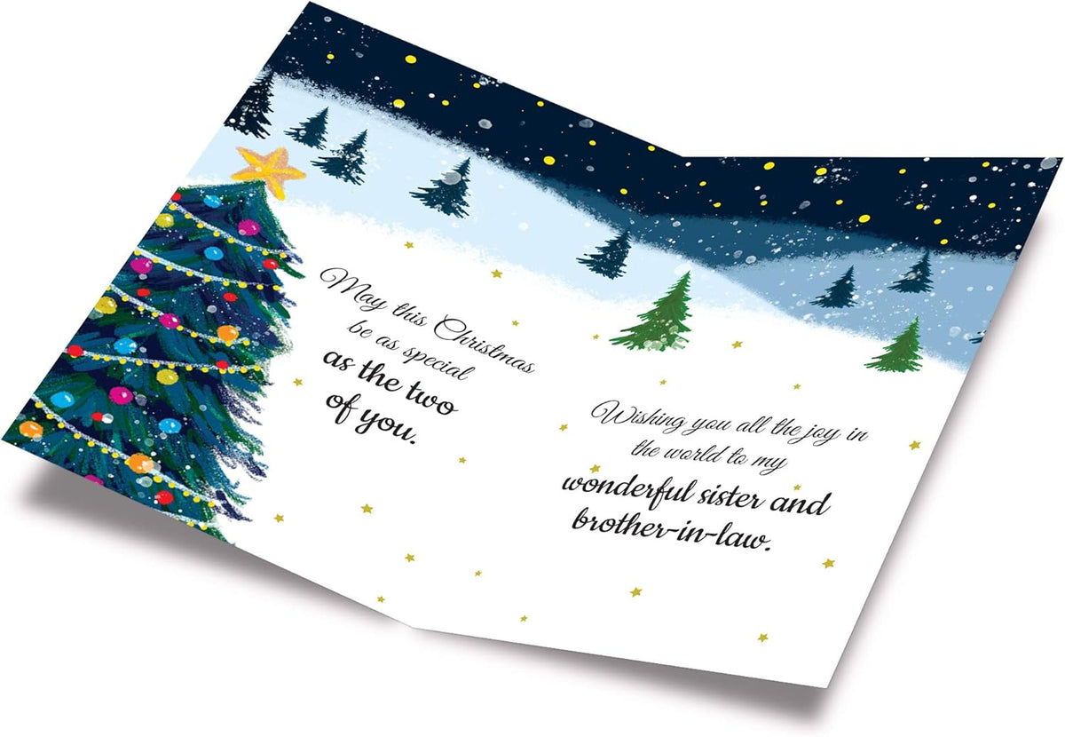 Prime Greetings Christmas Card - Eco-Friendly Design for Sister & Brother-in-Law | 5in x 7.75in, Thick Card Stock