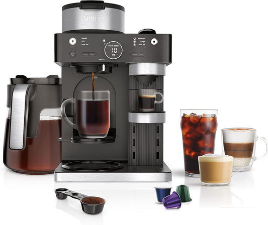 Ninja Espresso Maker - 3 Brew Styles, Single-Serve & Nespresso Compatible - Built-In Frother, Black