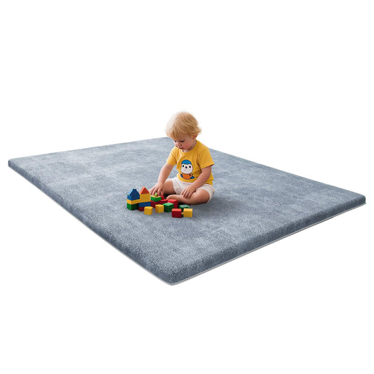 Omzer Baby Play Mat for Floor - 1.3" Thick Foam 71x79 Inch Playpen Mat - Grey