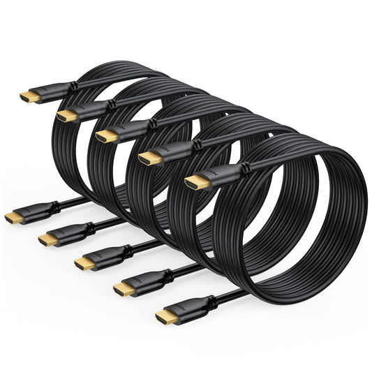 4K 6FT 5-Pack, 6 2.0 4K@60Hz, 2K, 1080P, 2.2, 3D, HDMI Cable High Speed HDMI to HDMI Cable Foot HDMI Cord Supports HDCP