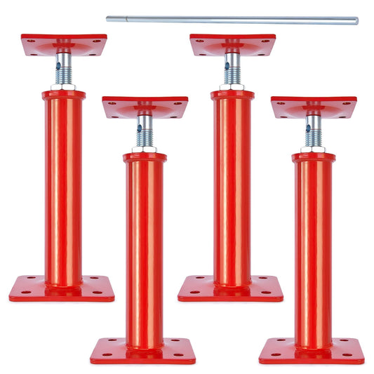 4 PCS House Jacks for Leveling, Adjustable 11"-16" Height Range, 8820 lbs Capacity (Each), Galvanized Telescoping Support Jacks for Crawlspace & Basement