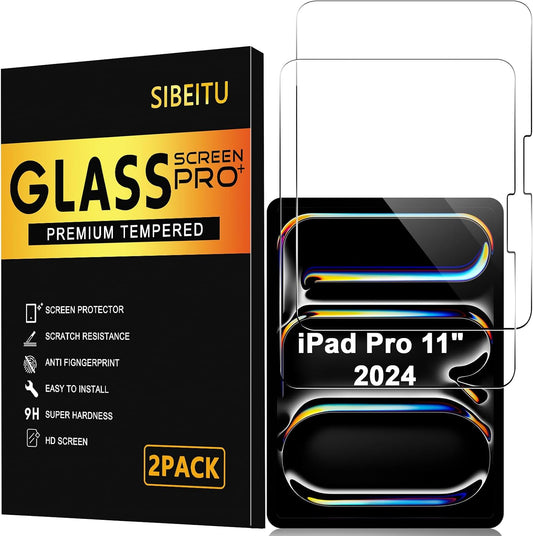 2 Pack 11 Inch 2025/2024 M5 M4 (6th/5th 11 Inch 9H SIBEITU Screen Protector for iPad Pro Generation), Hardness Tempered