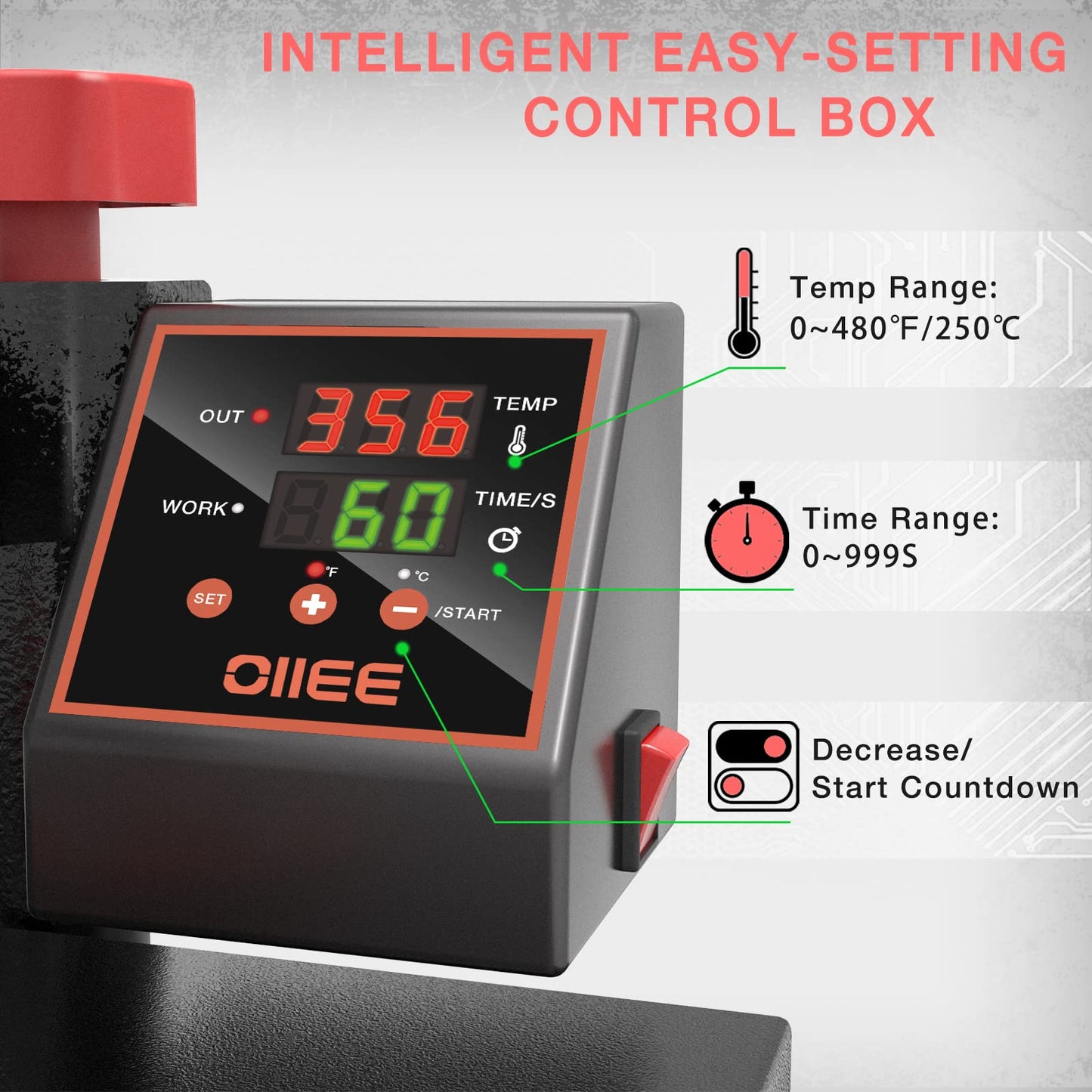 OIIEE Heat Press Machine 5 in 1 Combo Heat Press 15 x 15 Inch Heat Transfer Machine 360-Degree Swing Away Digital Shirt Printing Multi-function Heat Transfer Sublimation for T Shirts Mug Hat Plate Cap