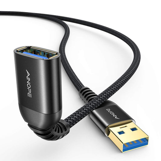 2 Pack 3.0 Drive,Black,6.6FT+6.6FT AINOPE USB Extensions Cable High Speed USB Extension Cord Type A Male to Female