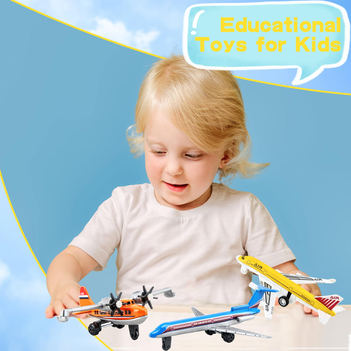10 Pack Toy Airplanes Diecast Pull Back Airplane Toys Alloy Planes Model for Kids Birthday Children's Day Gifts Classroom Rewards Airforce Party Favors