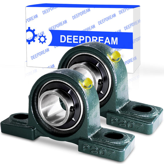 2 Pcs UCP207-23 Pillow Block Mounted Bearing with 1-7/16"(1.4375inch) Self Alignment