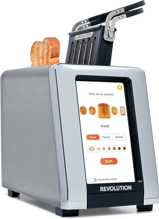Revolution R180 Connect Touchscreen Smart Toaster - 6 Bread Types, 7 Browning Levels & Toastie Press | Stainless Steel, 2-Slice