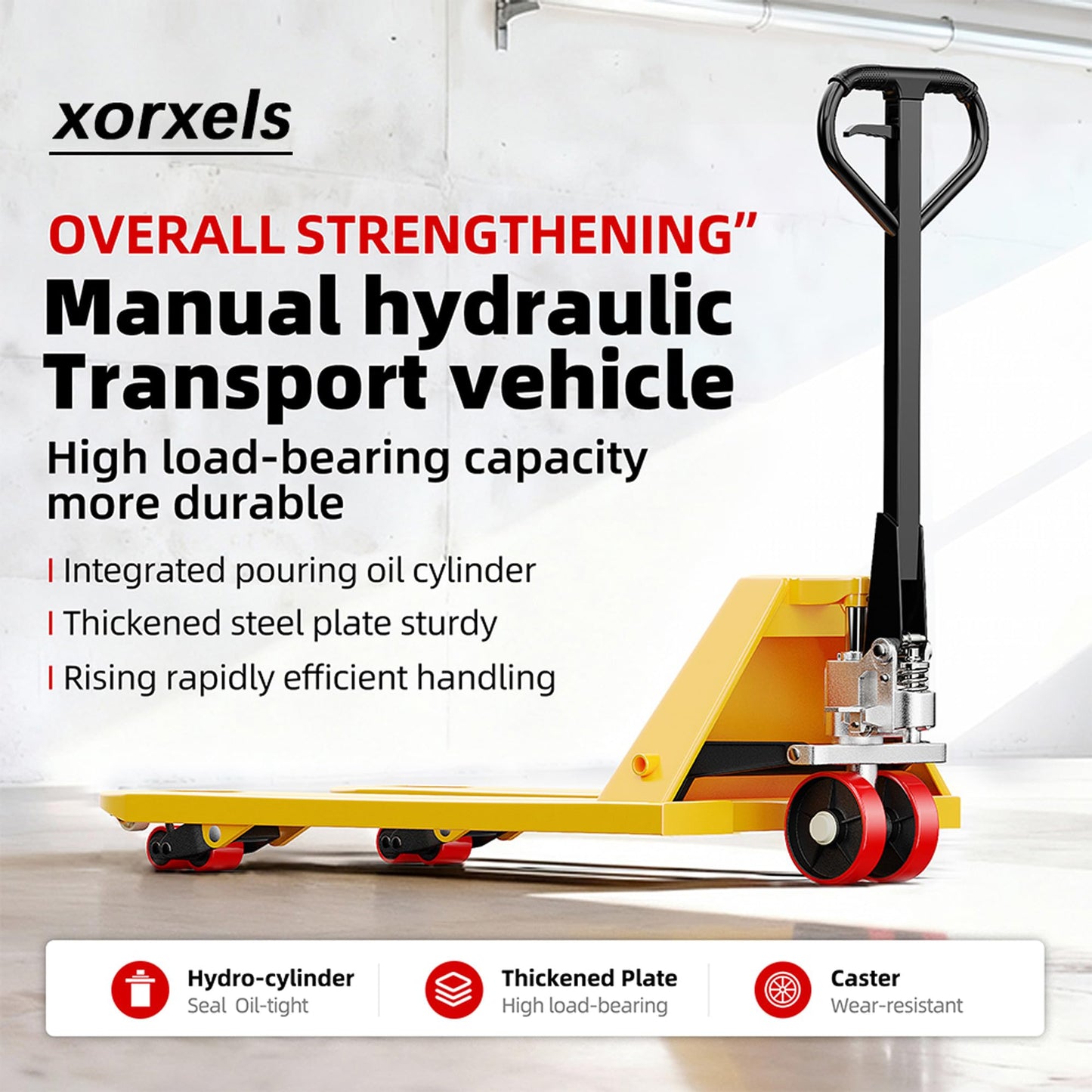 Manual Pallet Jack,Capacity Heavy Duty Hand Pallet Truck 27" x 46" Forks,Industrial Grade Hydraulic High Lift Pallet Jack for Warehouse Material Handling (5500lb Polyurethane casters)