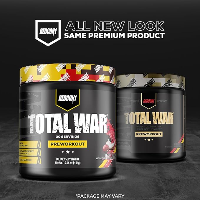 REDCON1 Total War Pre Workout, Vice City - L Citrulline, Malic Acid, Green Tea Leaf Extract for Pump Boosting Pre Workout for Women & Men - 3.2g Beta Alanine to Reduce Exhaustion (30 Servings)