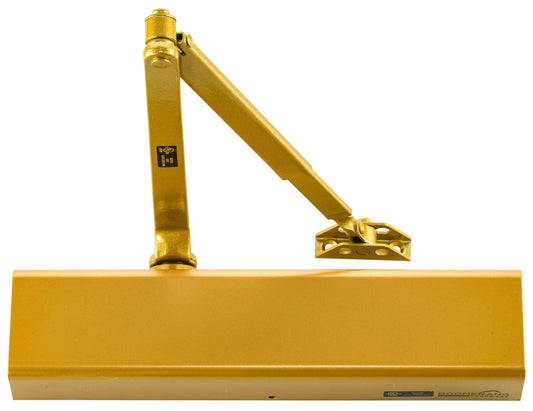 Boomerang Heavy Duty Designer Automatic Commercial Door Closer - D8016-Surface Mounted, Grade 1, Cast Aluminum, UL 3 Hour Fire Rated & ADA for high Traffic doorways, Painted Brass/Gold (US4)