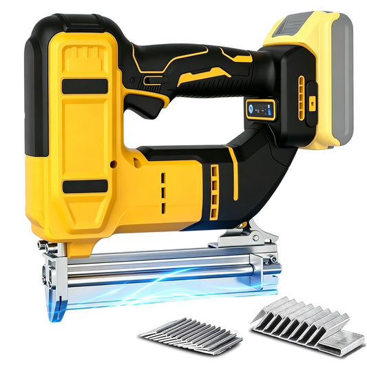 18 Gauge Cordless Brad Nailer for Dewalt 20V MAX Battery, 2 in 1 Electric Nail Gun/Staple Gun with 1000 Nails, Battery Powered Electric Nail Gun for Home Improvement, Woodworking, DIY(No Battery)