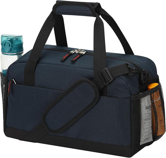 Small Gym Bag with Wet Pocket - 14 inch Mini Duffle Bag for Men & Women Lightweight Carry On Bag for Travel Sport - Navy Blue