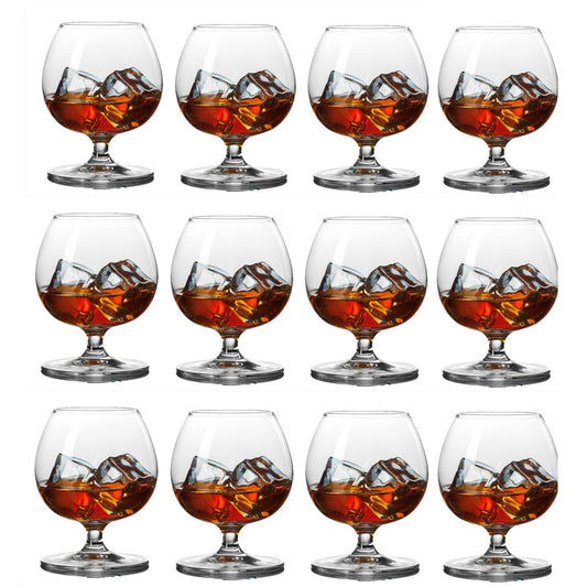 Whiskey Glasses Set of 12, Bourbon Glass, Old Fashioned Glasses, 11.5 Oz Short Stem Wine Glass for Spirits, Vodka, Scotch,Cognac, Brandy, Cocktails (Set of 12)