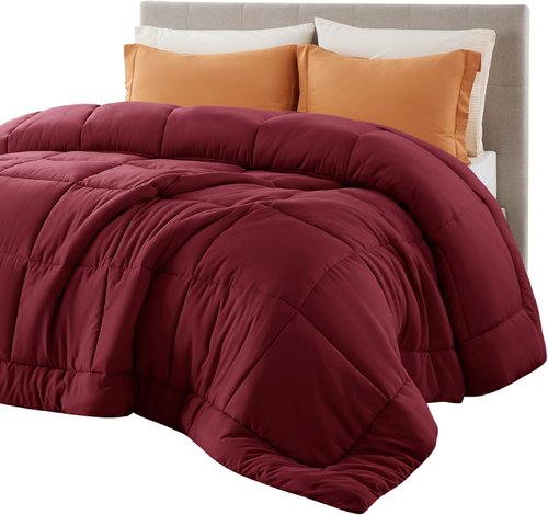 Bedsure Comforter Duvet Insert - All-Season Quilted Down Alternative Bedding, Full Size 86 x 82 Inches, Red