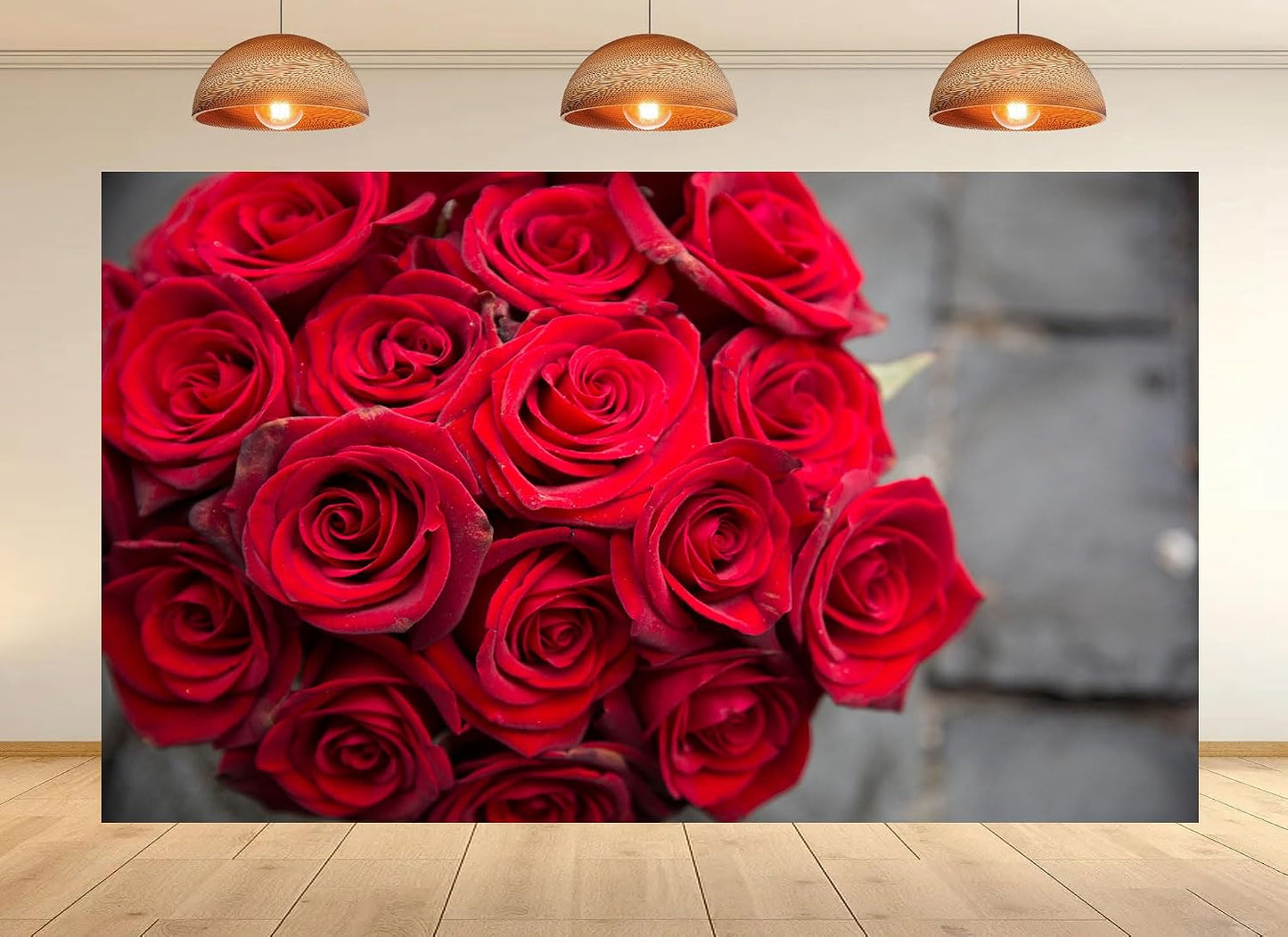 UPXIO 10x7ft Red Rose Bouquet Close Up Backdrop Romantic Floral Arrangement Photo Background Tapestry for Valentine's