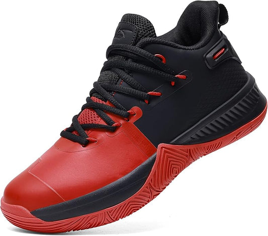 ASHION Mens Basketball Shoes Lightweight Breathable Sneakers Anti Slip Sports Shoes for Running Walking Mid Top Sneakers