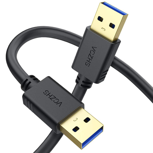 3.3FT, USB3.0 5Gbps VCZHS Tech USB to USB Cable Type A to Type A Male to Male Cord Data Transfer for Laptop Cooling